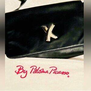 Paloma Picasso Black Bag with Gold Accent (Authentication)